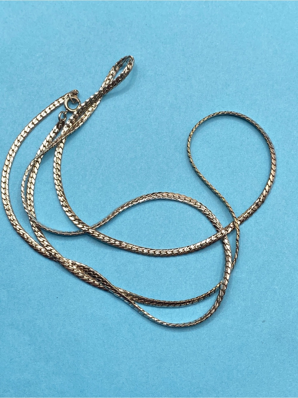 Vintage Silvertone Wheat Chain Necklace